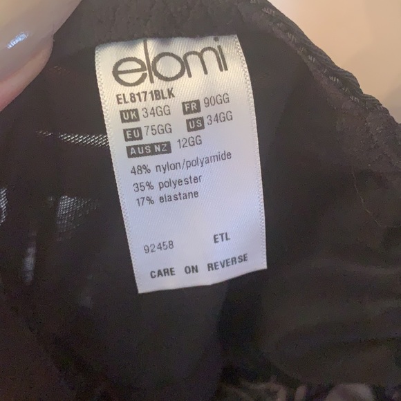 Elomi 34GG Betty Babydoll Chemise Black & Pink - Picture 12 of 16